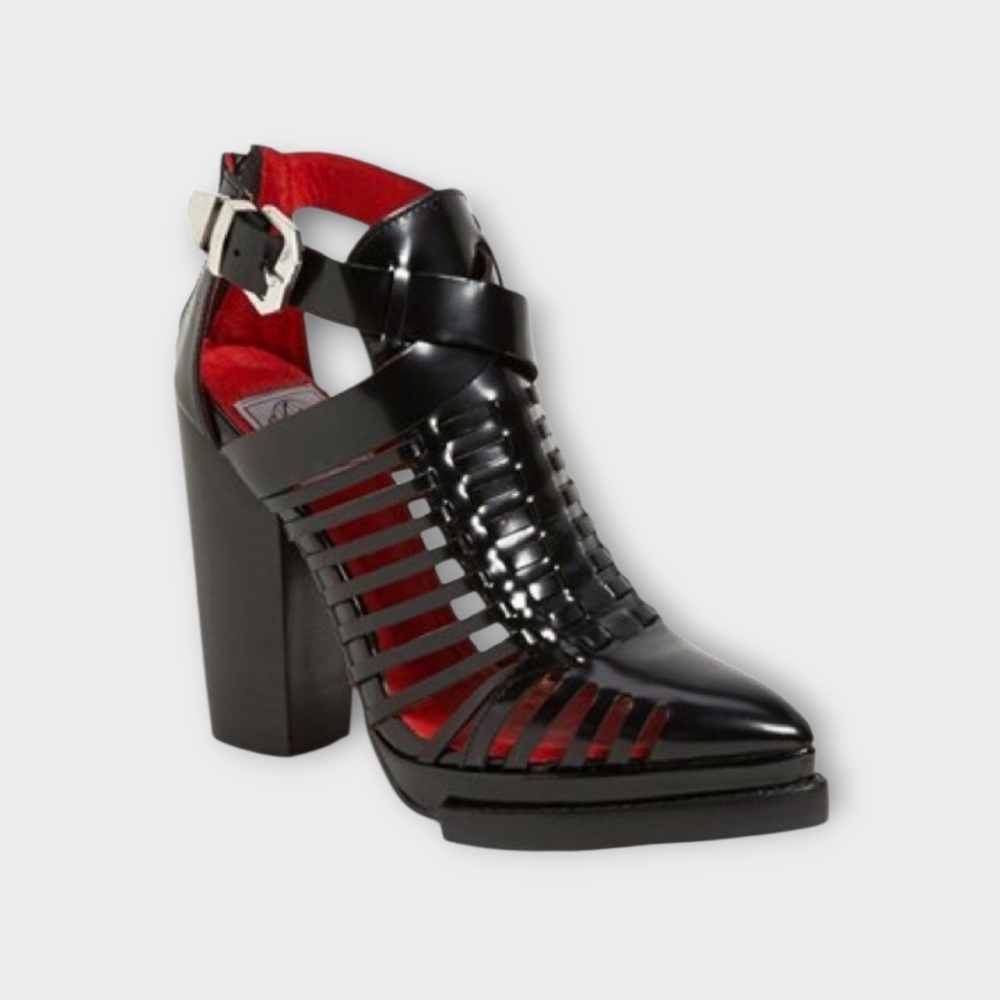Jeffrey Campbell Brianza Black Platform Cage Heels Size 7